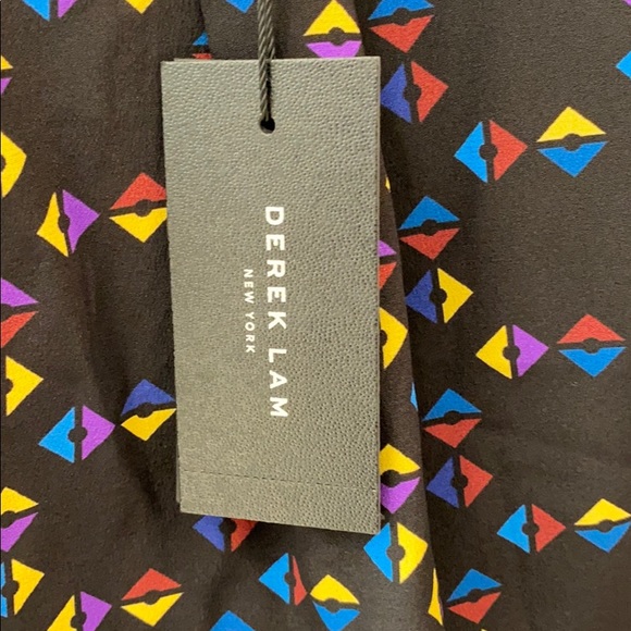 NWT Derek Lam Cuneiform-Print Drape Blouse - Picture 5 of 8